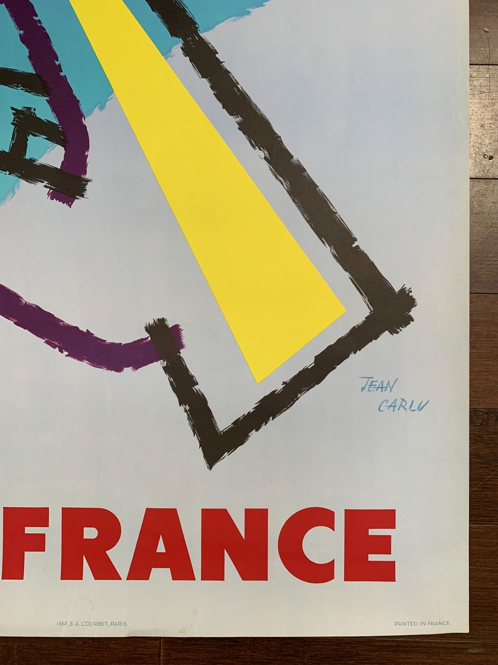 Air France a la Pointe du Progres - Art by Jean Carlu (1958) 25x31 French Advertising Poster - 4