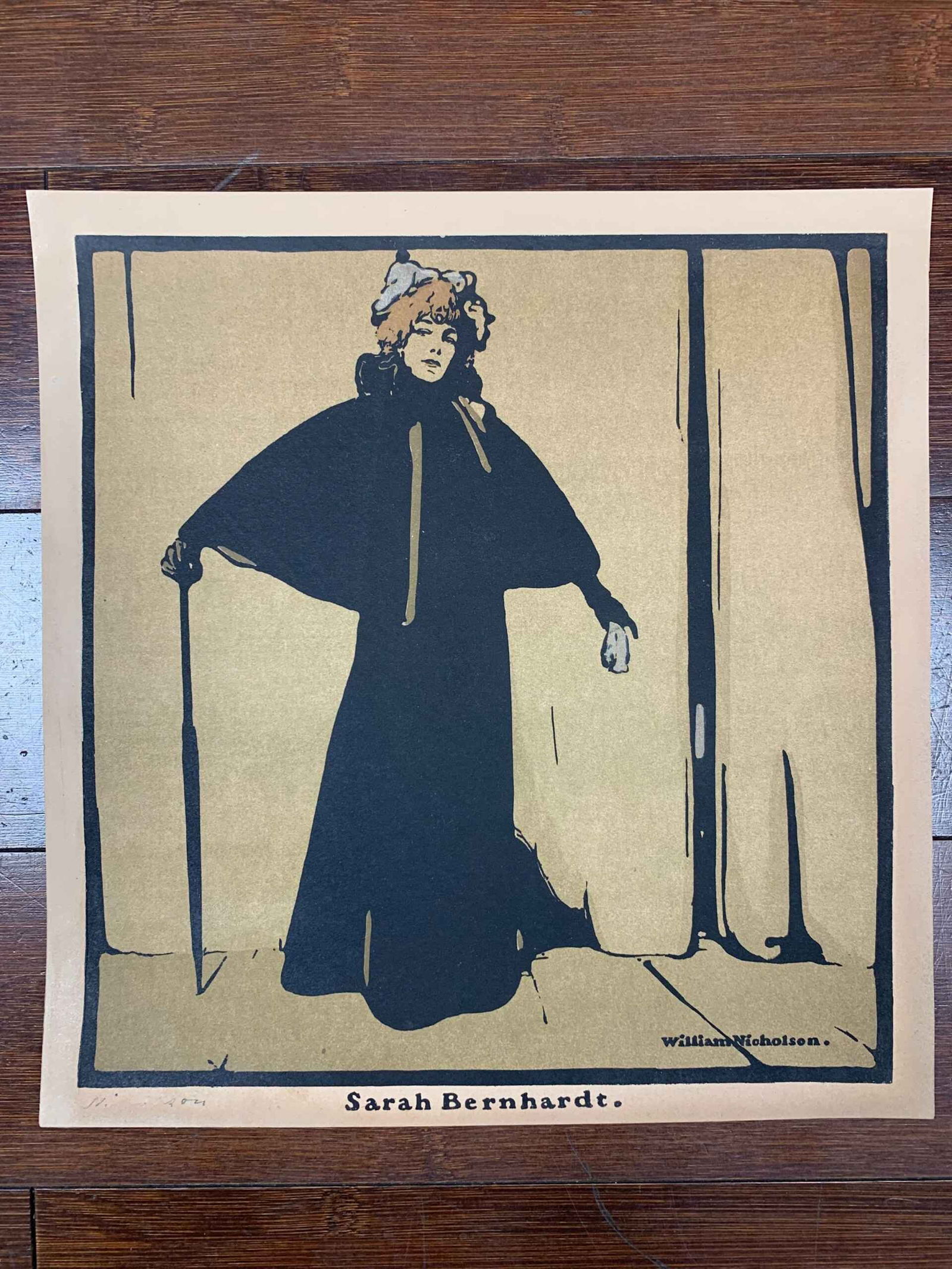 Sarah Bernhardt - Art William Nicholson (1897) 9.75x10.125 US Magazine Page (1 of 6)