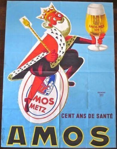 Amos Brewery - Art By Raymond Gay (1935) 45x60.5 French Advertising Poster (1 of 3)
