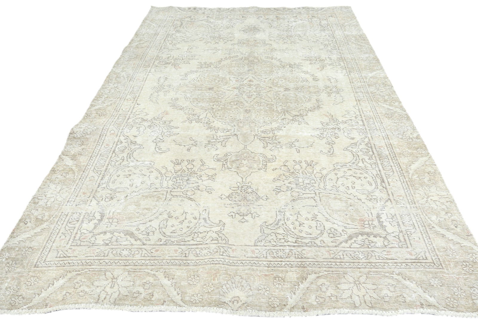 Antique Floral Traditional 5'7X8'8 Distressed Vintage Oriental Rug - 2