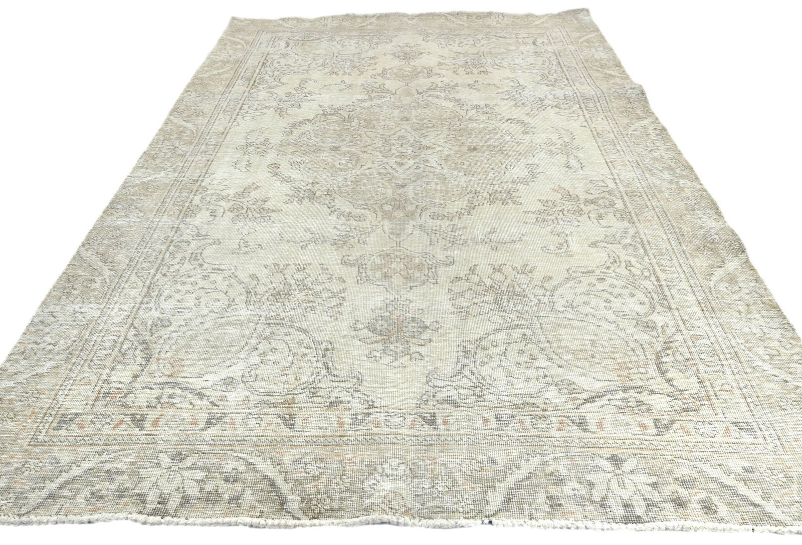 Antique Floral Traditional 5'7X8'8 Distressed Vintage Oriental Rug - 9