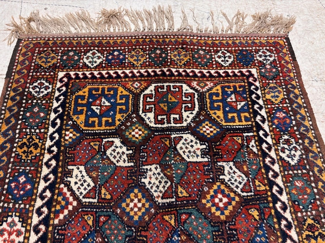 Hand-Knotted Antique Persian Quchan Tribal Geometric Oriental Wool Area Rug 4'3" x 6'11" - 5