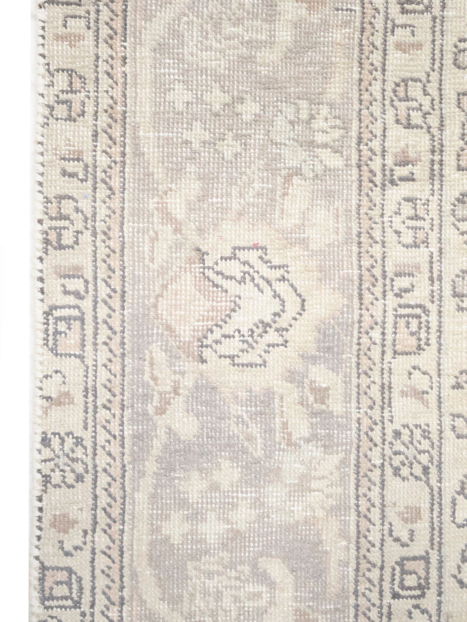 Muted Beige Antique Floral Traditional 6'6X9'5 Distressed Vintage Oriental Rug - 11