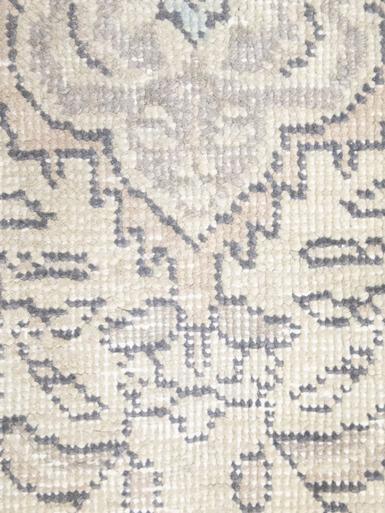 Muted Beige Antique Floral Traditional 6'6X9'5 Distressed Vintage Oriental Rug - 13