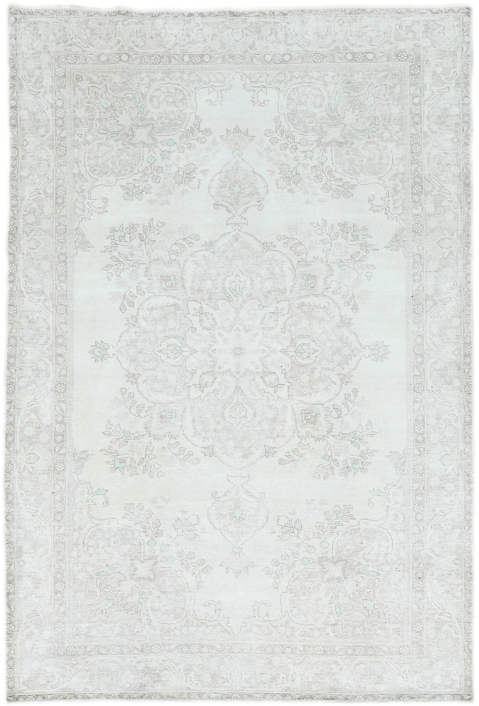 Antique Muted Floral Classic 6'5X9'4 Distressed Vintage Oriental Rug (1 of 13)