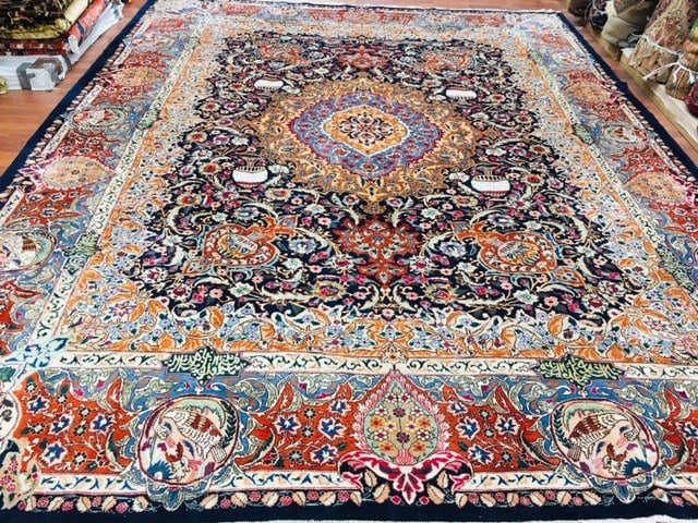 Vintage Persian Mashad- Kashmar rug-4555 - 2