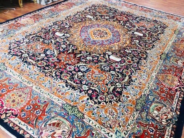 Vintage Persian Mashad- Kashmar rug-4555 - 3