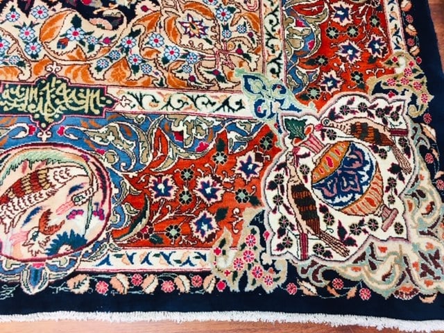 Vintage Persian Mashad- Kashmar rug-4555 - 4
