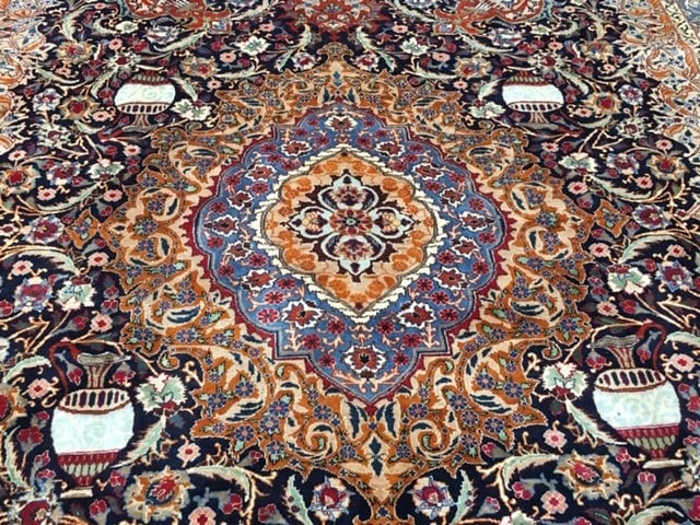 Vintage Persian Mashad- Kashmar rug-4555 - 8