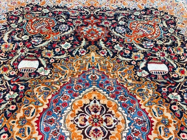 Vintage Persian Mashad- Kashmar rug-4555 - 9