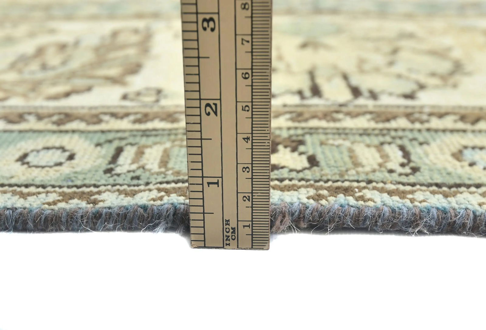 Semi Antique Muted Beige Floral 8X11 Distressed Vintage Oriental Rug - 10