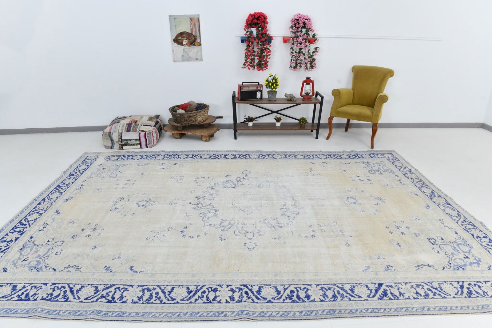 8'7'' x 12'8'' Handmade Vintage Wool Rug - 18606 - 2