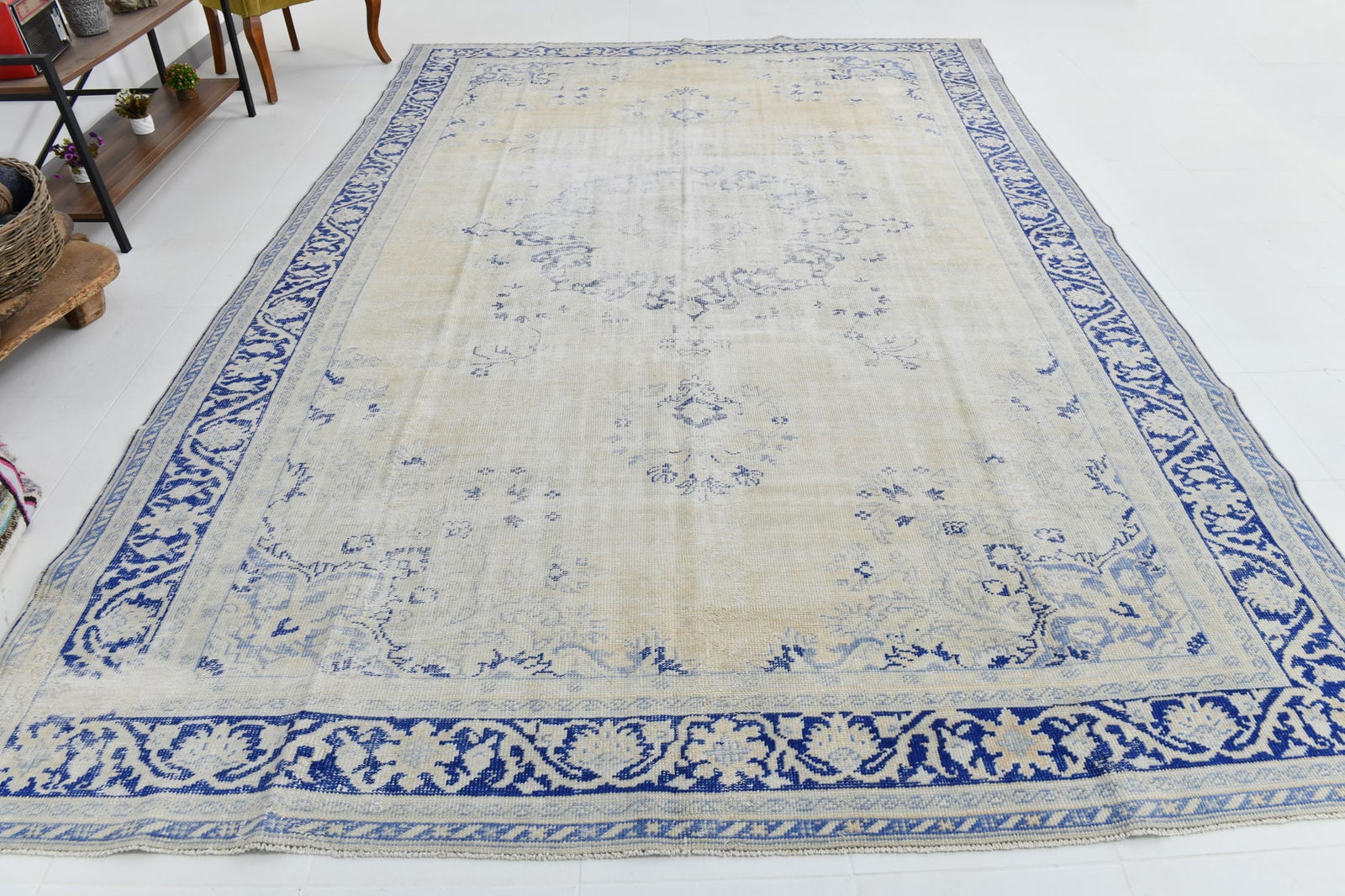 8'7'' x 12'8'' Handmade Vintage Wool Rug - 18606 - 5