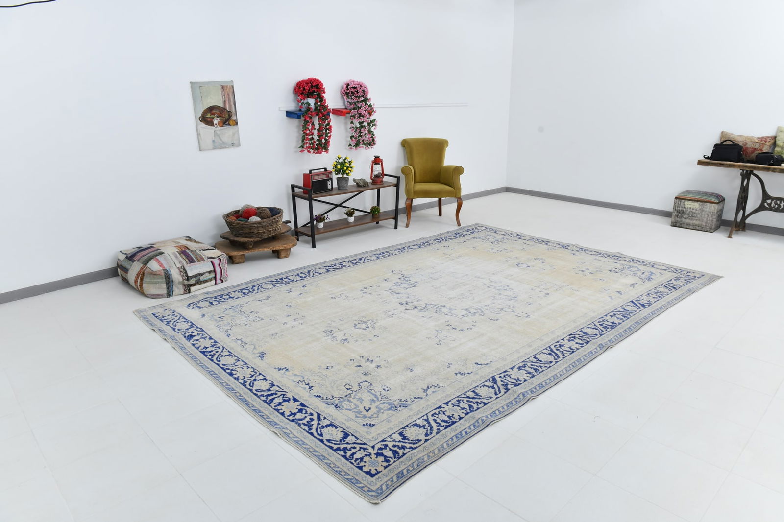 8'7'' x 12'8'' Handmade Vintage Wool Rug - 18606 - 8