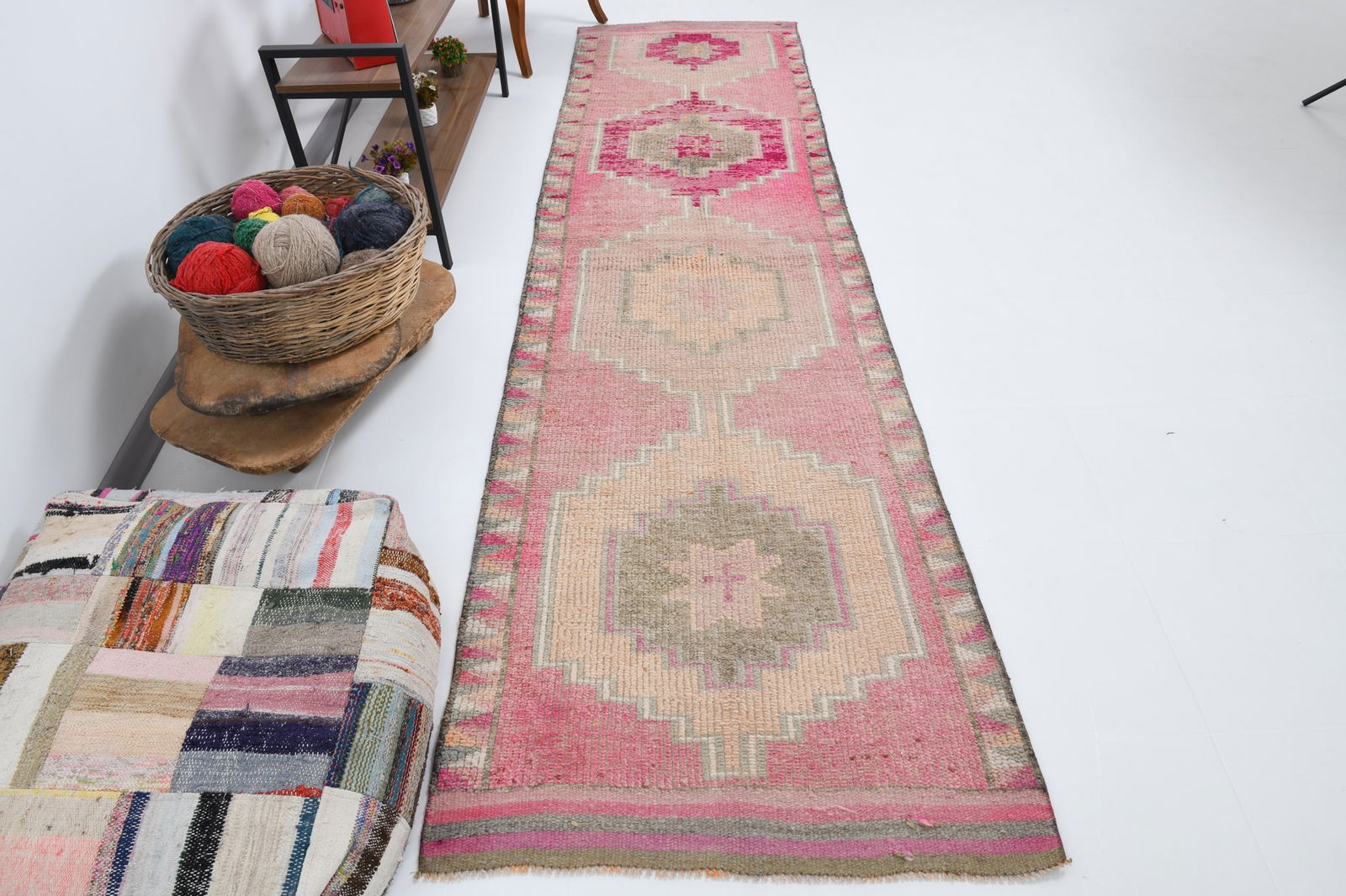 3'1'' x 11'4'' Vintage Wool Runner Rug - 18163 - 4