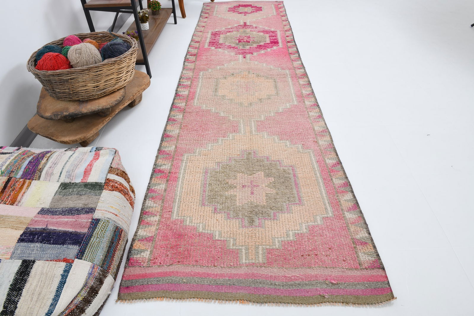 3'1'' x 11'4'' Vintage Wool Runner Rug - 18163 - 5