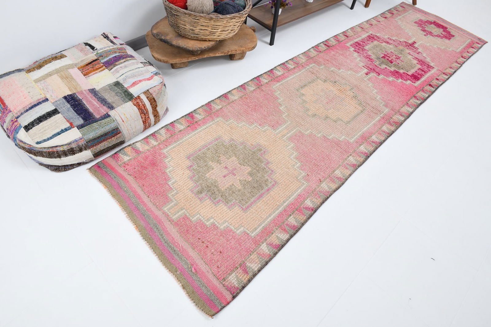 3'1'' x 11'4'' Vintage Wool Runner Rug - 18163 - 6