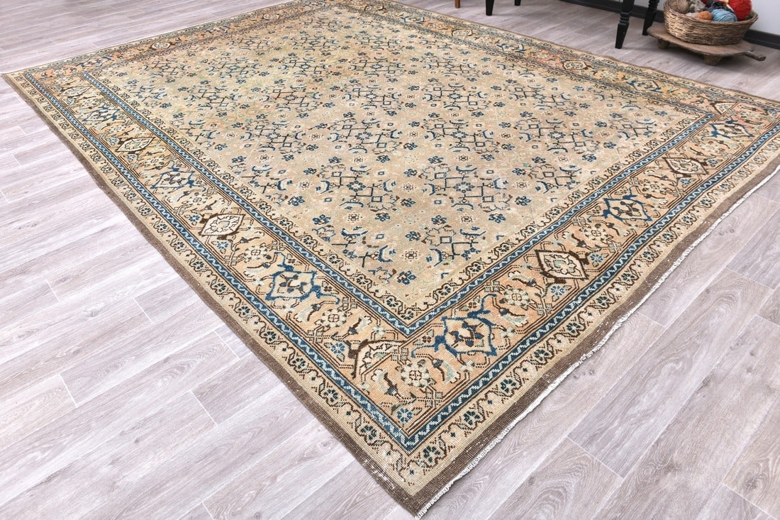 9'9'' x 13'0'' Unique Handmade Vintage Rug - 242583 - 2
