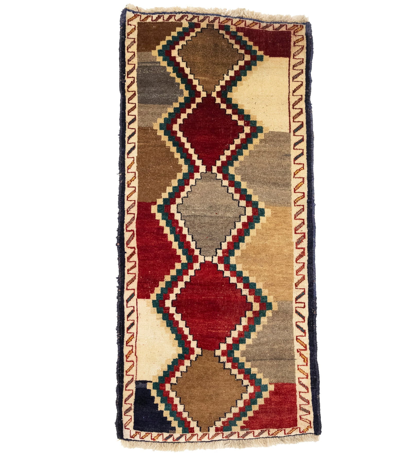Vintage Multicolored Tribal Geometric 2X5 Gabbeh Persian Rug (1 of 13)