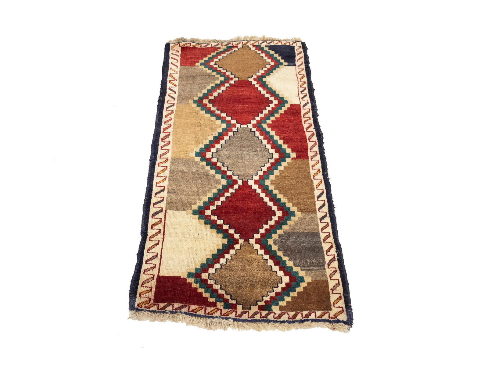 Vintage Multicolored Tribal Geometric 2X5 Gabbeh Persian Rug - 6