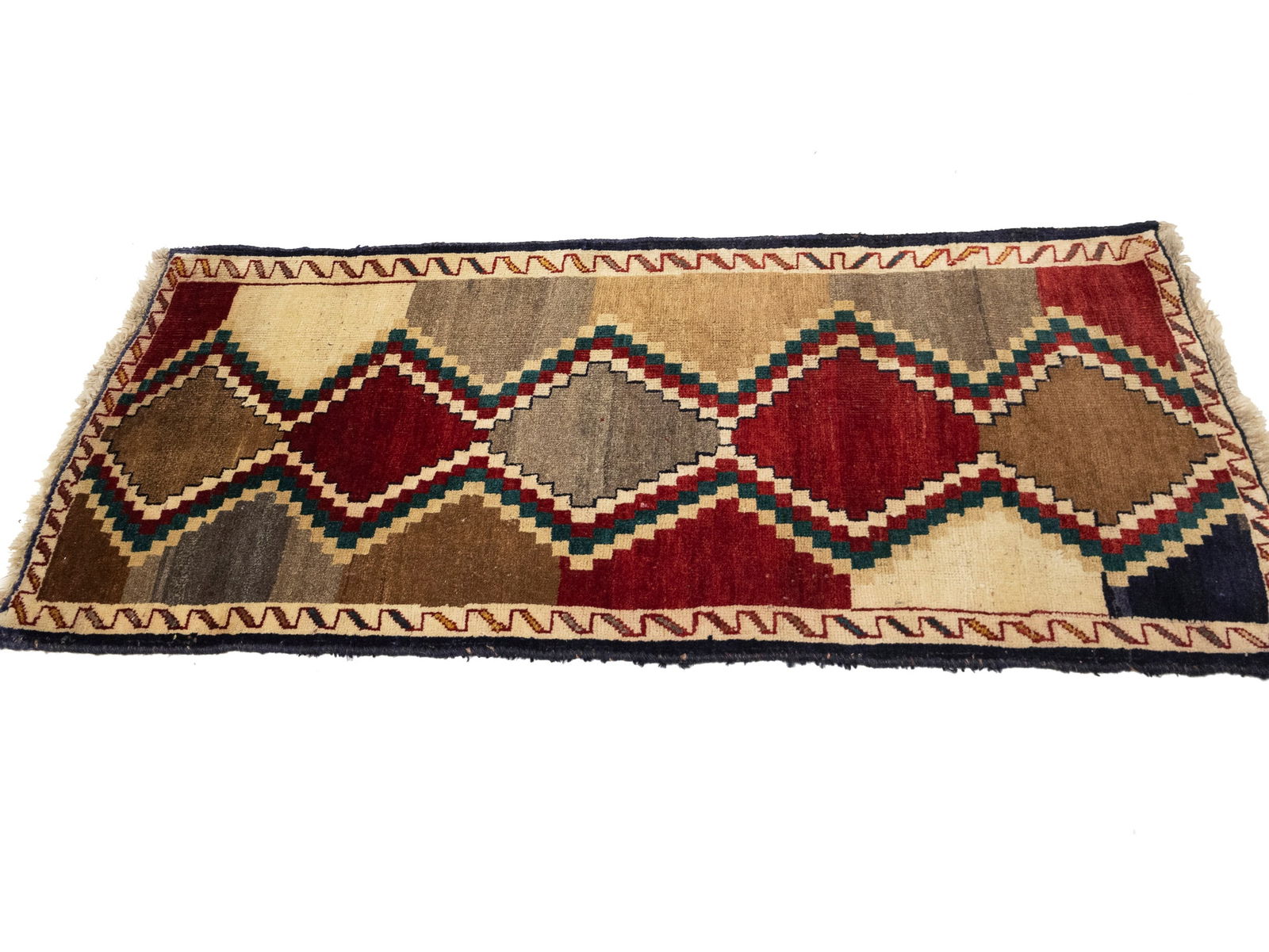 Vintage Multicolored Tribal Geometric 2X5 Gabbeh Persian Rug - 7