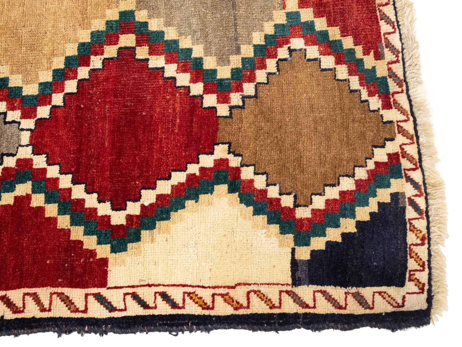 Vintage Multicolored Tribal Geometric 2X5 Gabbeh Persian Rug - 9