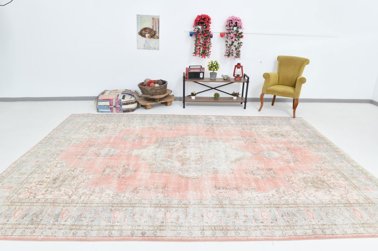 9'3'' x 12'9'' Vintage Wool Runner Rug - 22112 - 5