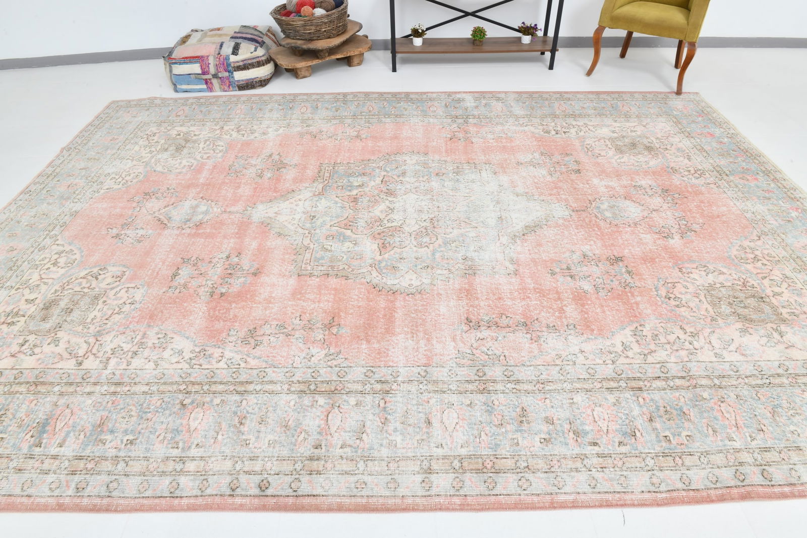 9'3'' x 12'9'' Vintage Wool Runner Rug - 22112 - 6