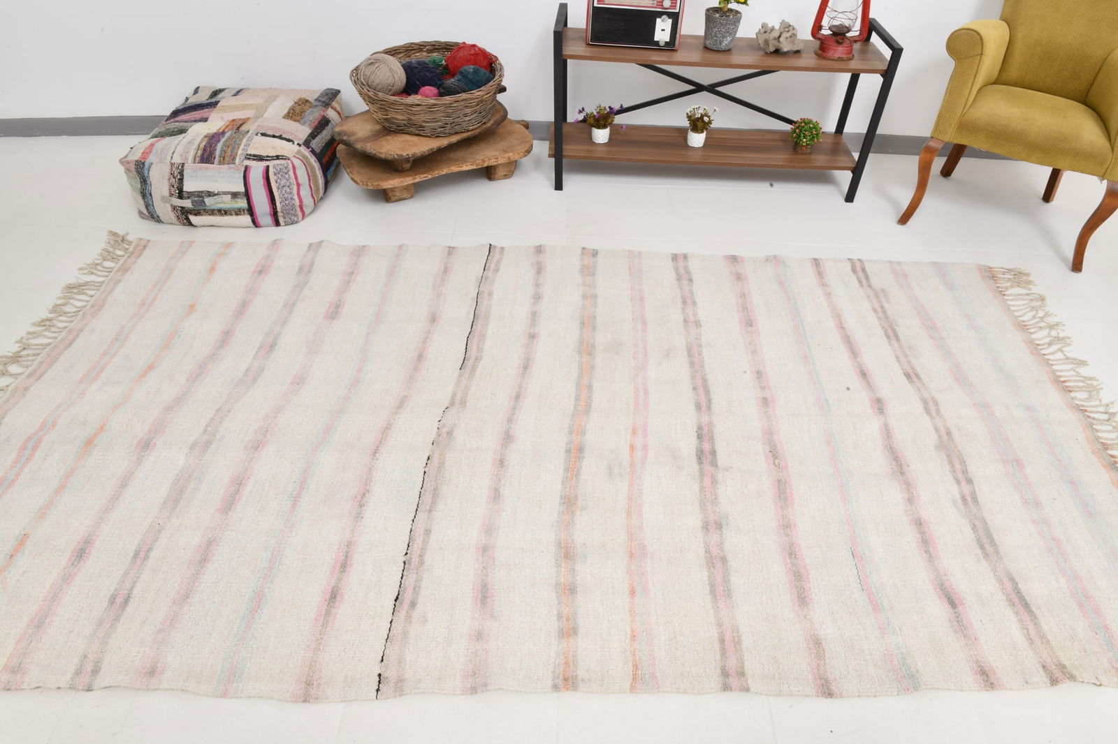 5'3'' x 9'8'' Turkish Vintage Hemp Rug - 53373 - 6