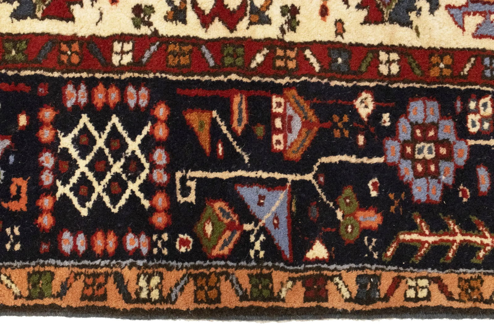 Cream 5X7 Geometric Tribal Vintage Oriental Persian Rug - 11