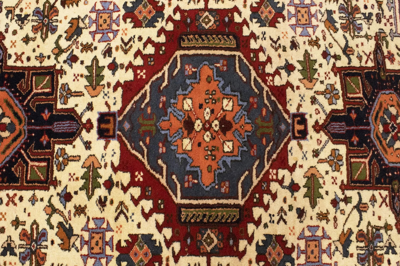 Cream 5X7 Geometric Tribal Vintage Oriental Persian Rug - 6