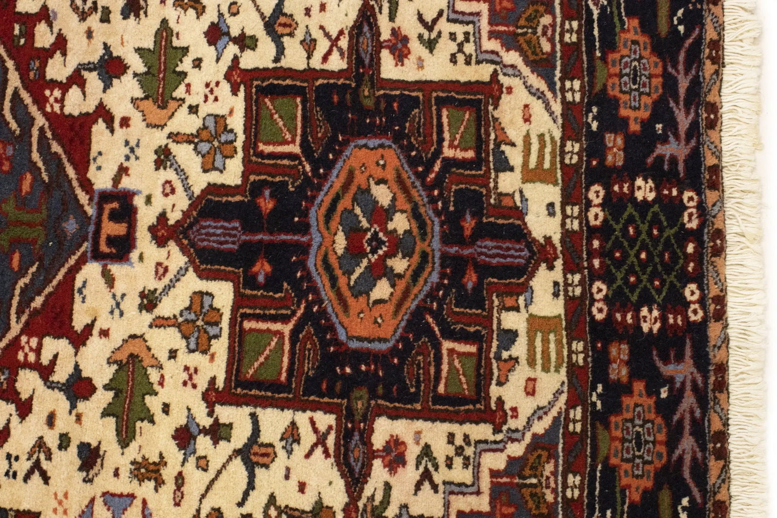 Cream 5X7 Geometric Tribal Vintage Oriental Persian Rug - 9