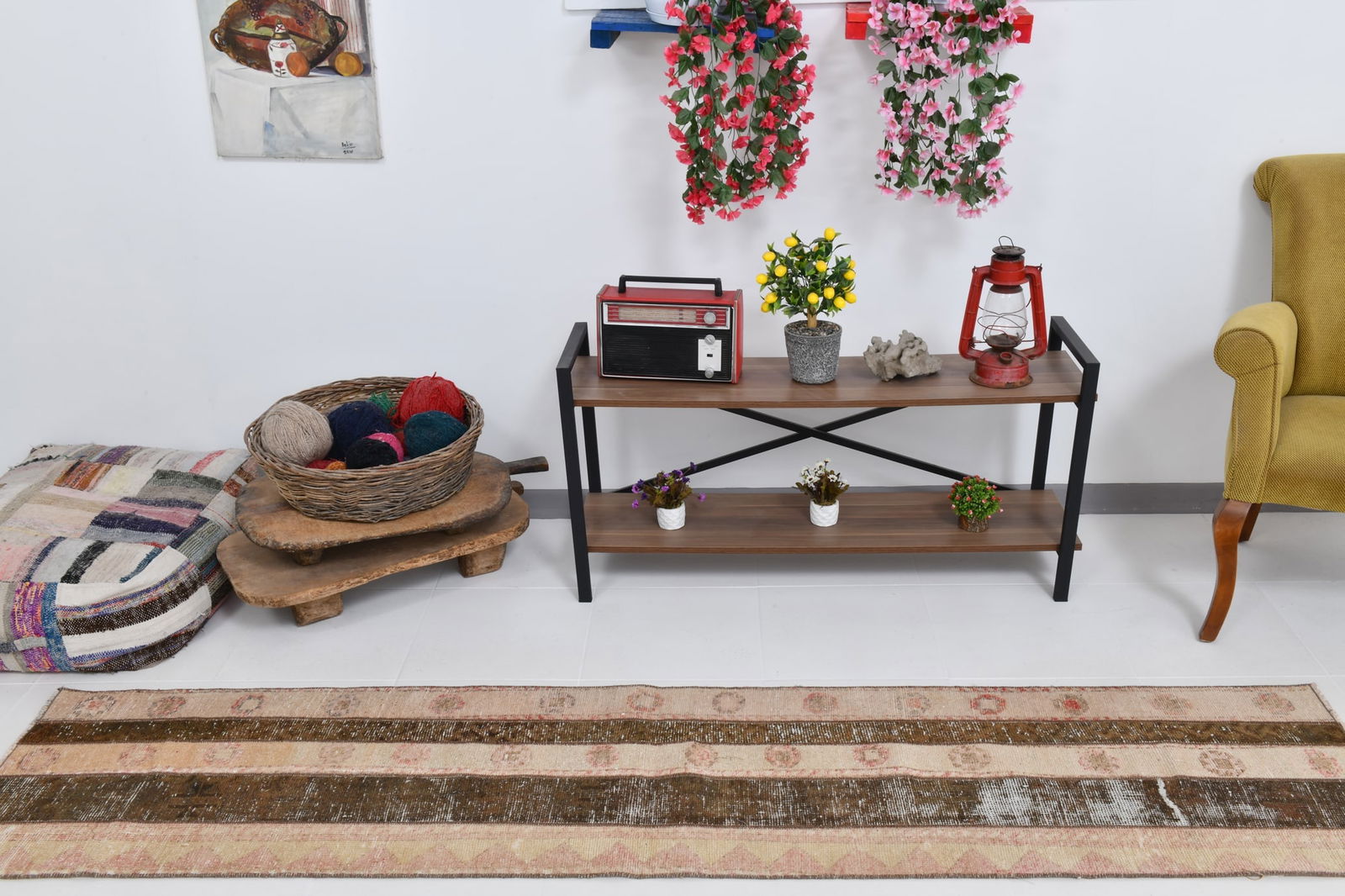 1'10'' x 8'8'' Handmade Vintage Wool Rug - 21417 - 6