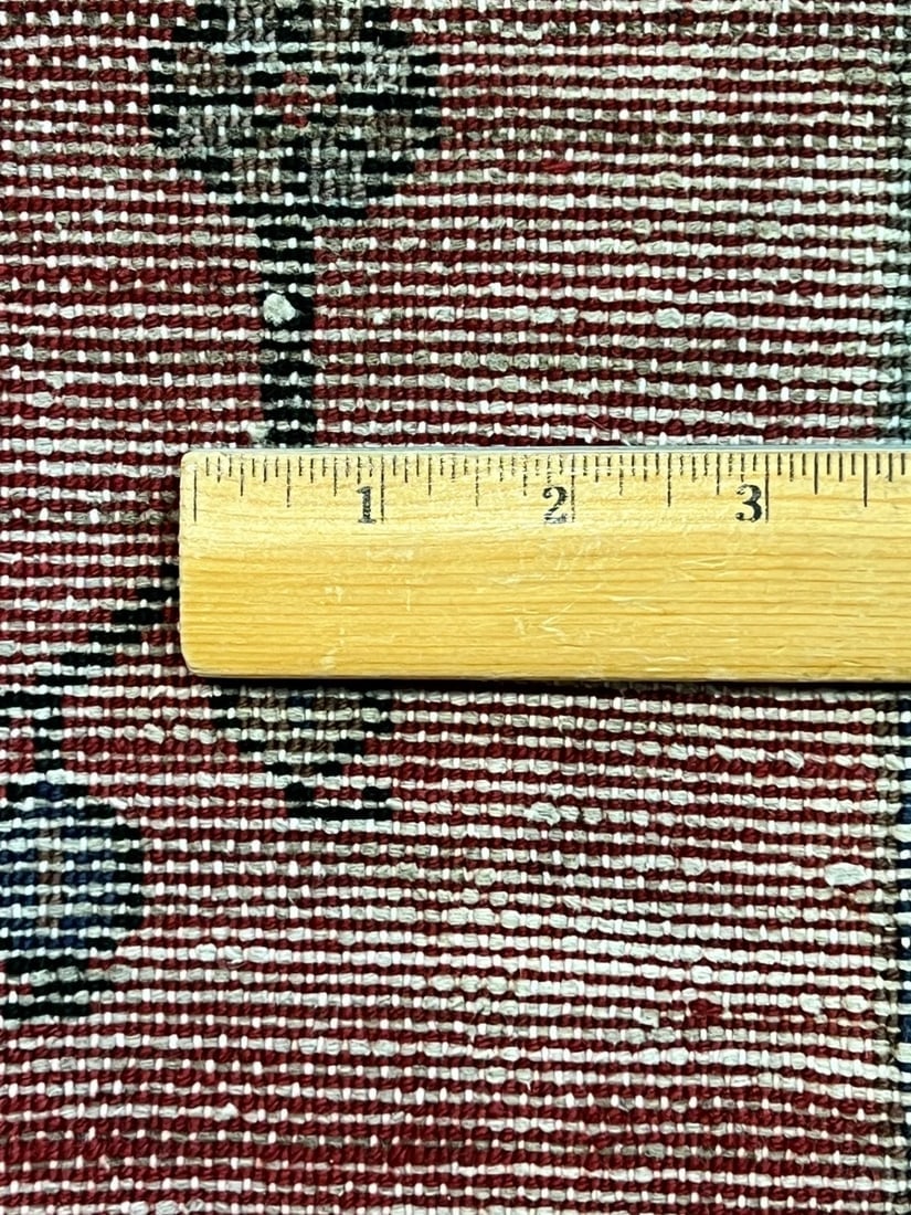 Hand Knotted Persian Saveh Red Geometric Wool Vintage Oriental Area Rug 4'7" x 6'6" - 9