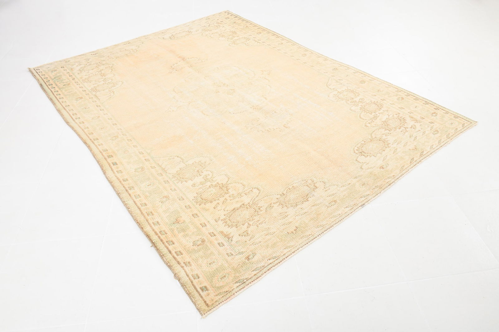 6'4'' x 8'6'' Handmade Vintage Wool Rug - 6488 - 2