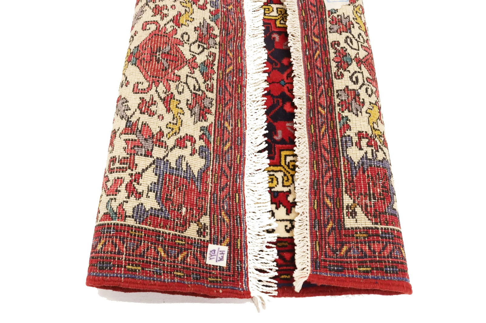 Vintage Cream Geometric 2'5X3'2 Heriz Persian Rug - 12