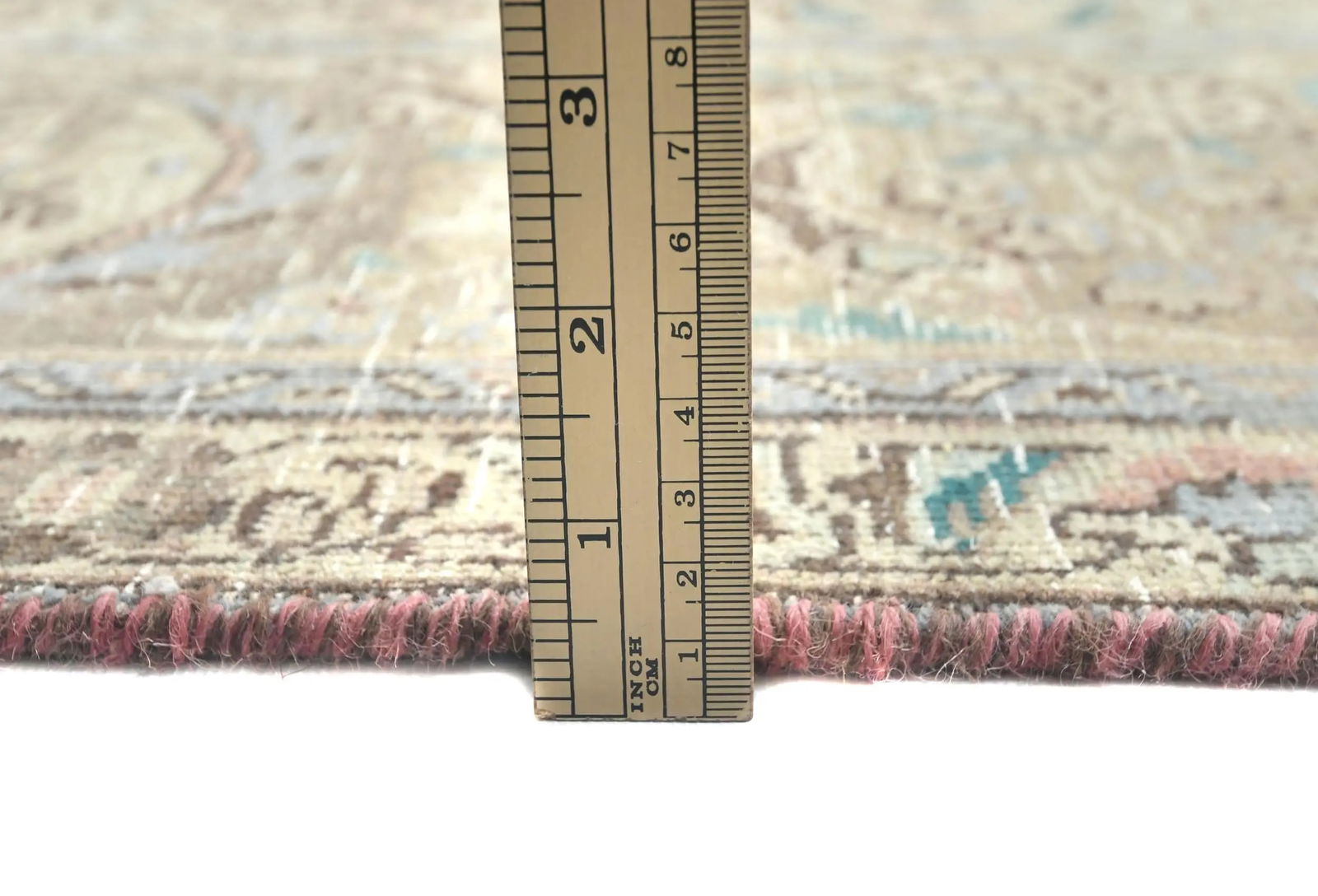 Semi Antique Muted Light Salmon Floral 9X12 Distressed Vintage Oriental Rug - 10