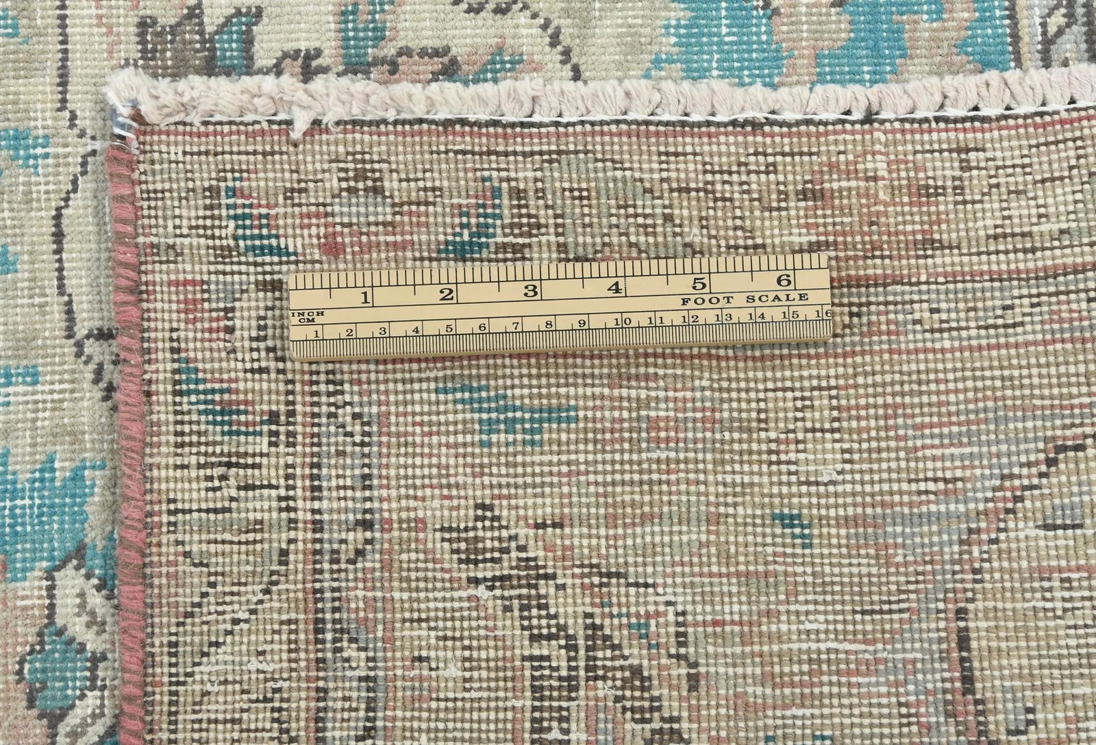 Semi Antique Muted Light Salmon Floral 9X12 Distressed Vintage Oriental Rug - 11