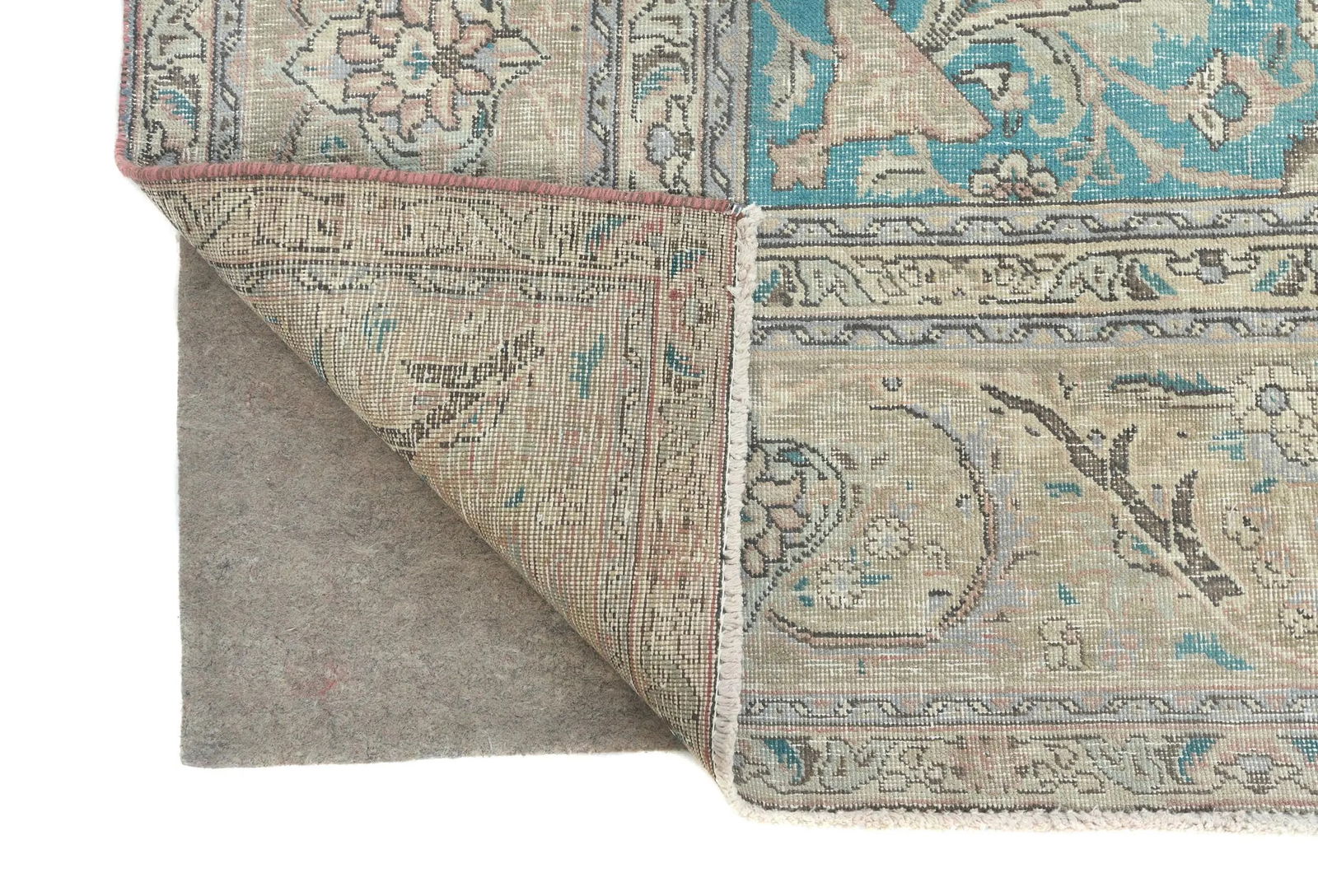 Semi Antique Muted Light Salmon Floral 9X12 Distressed Vintage Oriental Rug - 12