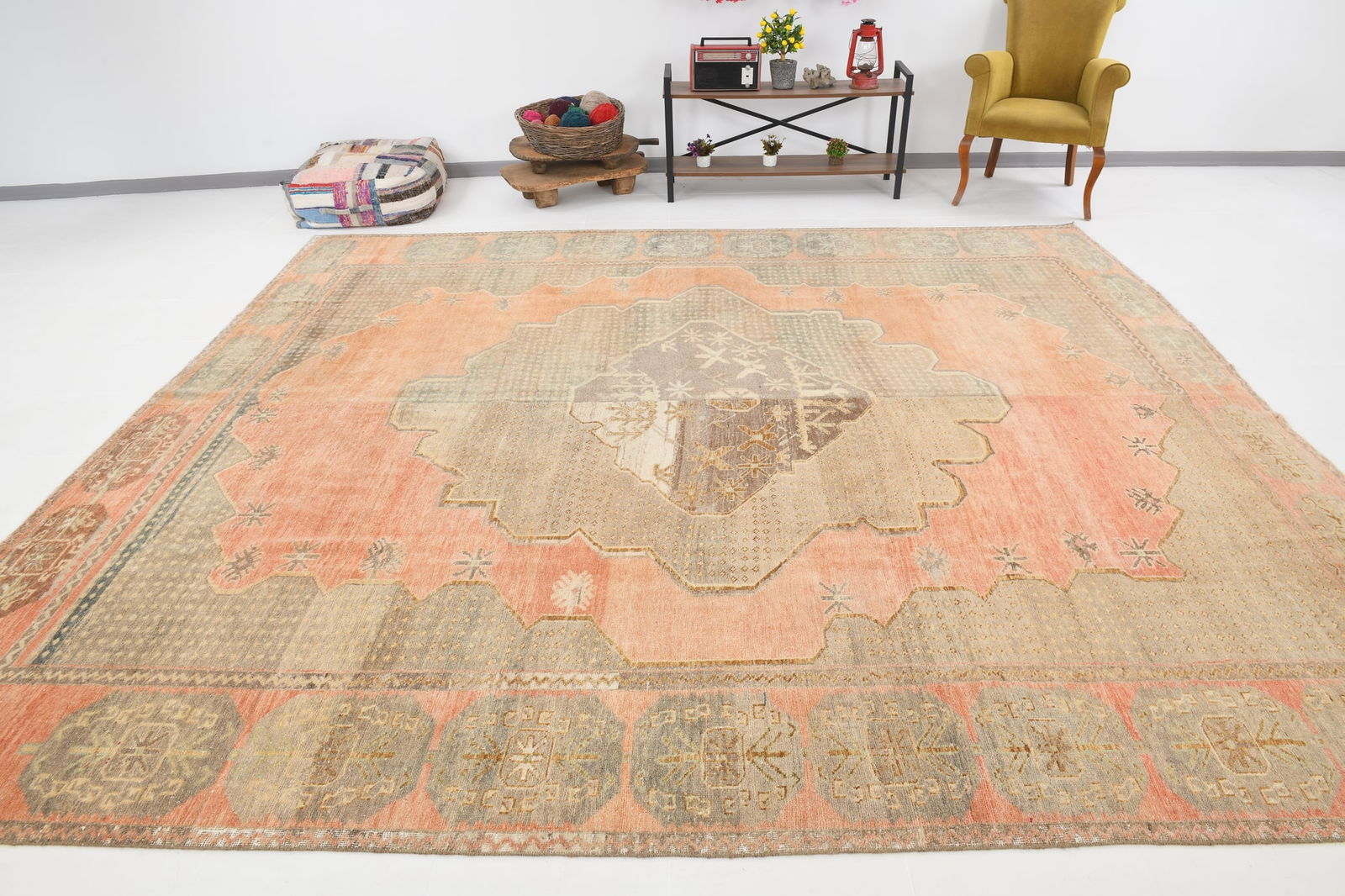 10'6'' x 11'10'' Turkish Vintage Runner Rug - 19431 - 6