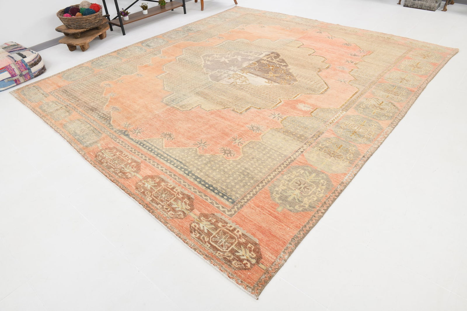 10'6'' x 11'10'' Turkish Vintage Runner Rug - 19431 - 7