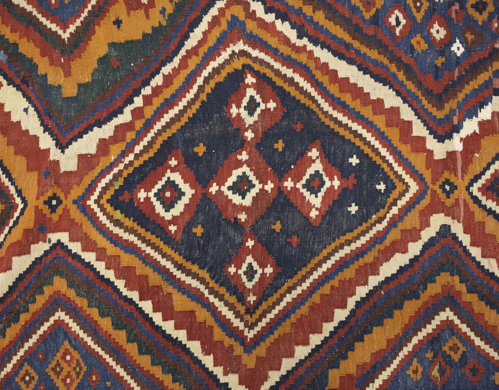 Red Vintage Tribal 4'3 x 12'5 Kelim Runner Rug - 10