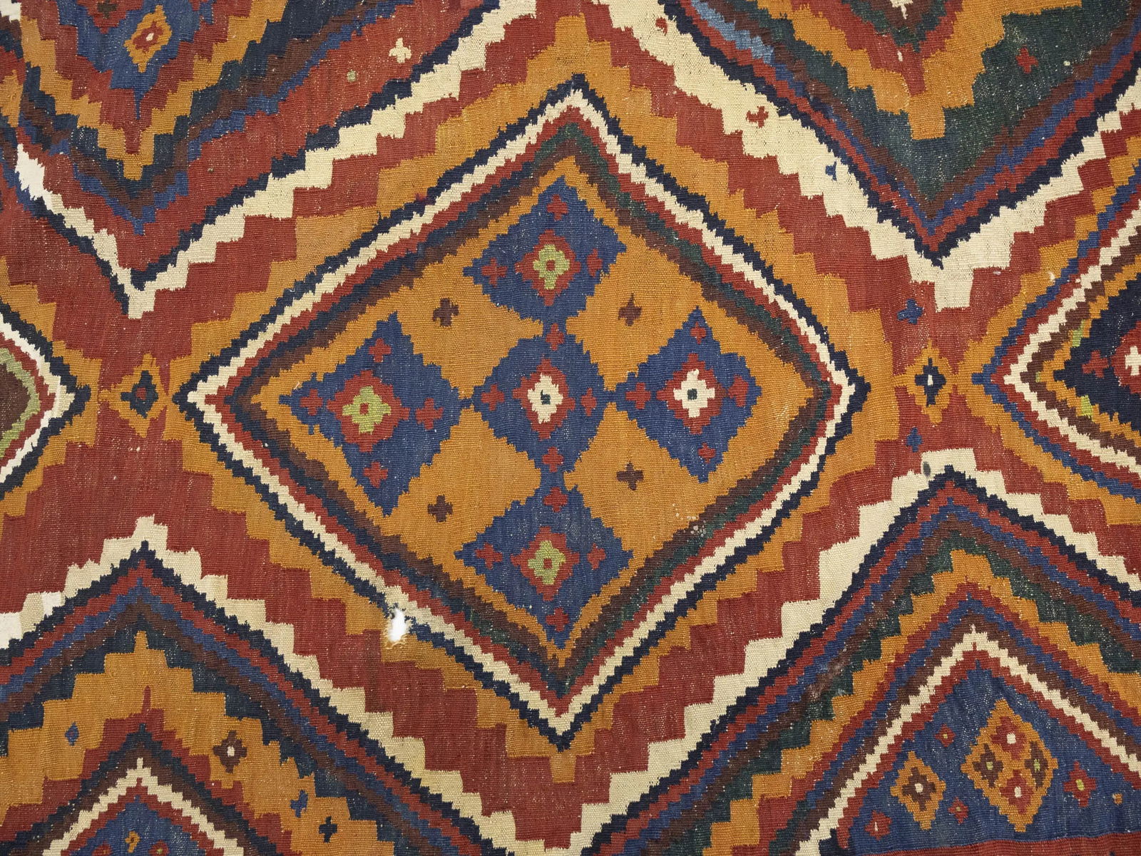 Red Vintage Tribal 4'3 x 12'5 Kelim Runner Rug - 9