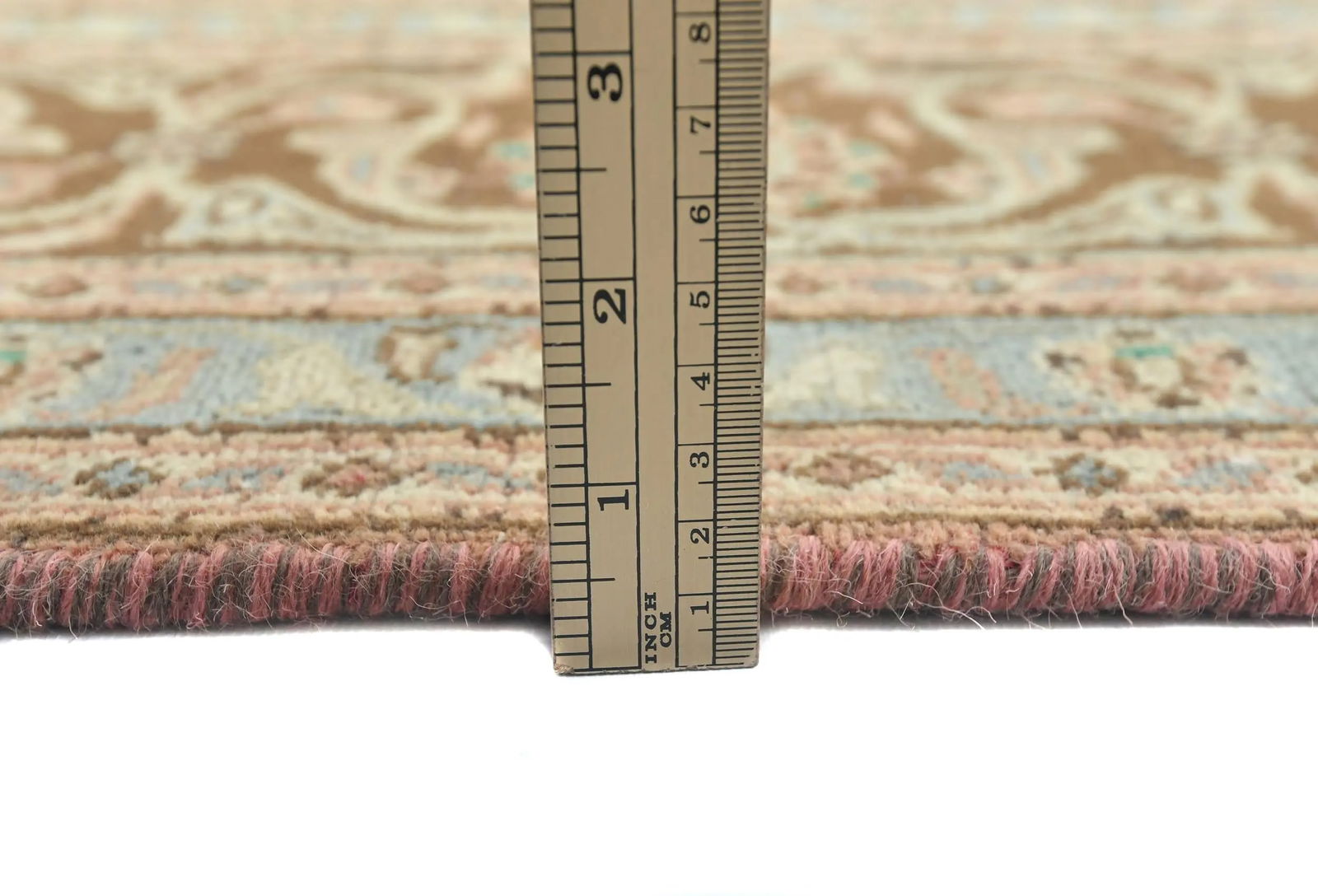 Semi Antique Muted Salmon Floral 6X9 Distressed Vintage Oriental Rug - 10