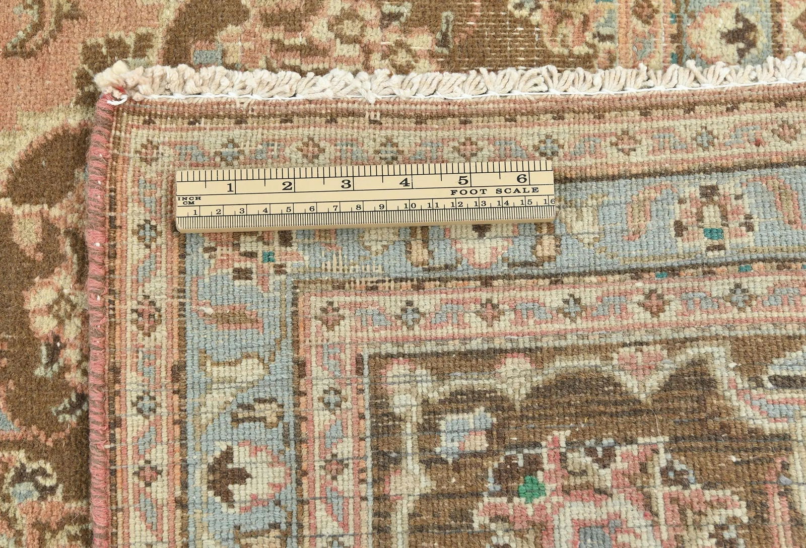 Semi Antique Muted Salmon Floral 6X9 Distressed Vintage Oriental Rug - 11