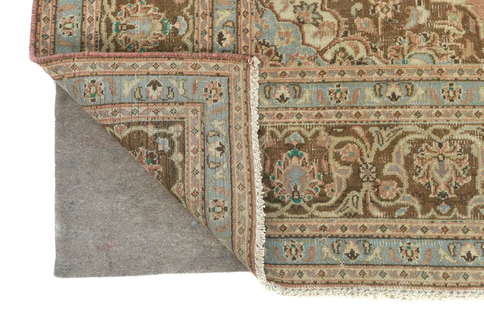 Semi Antique Muted Salmon Floral 6X9 Distressed Vintage Oriental Rug - 12