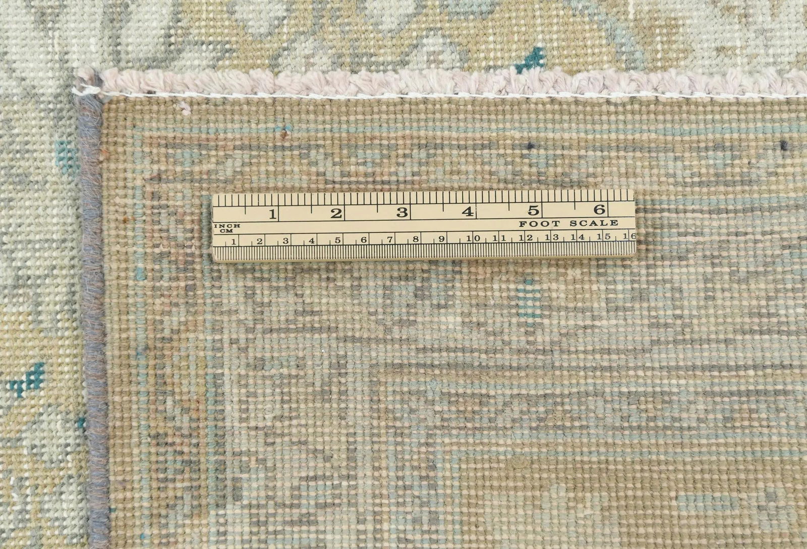 Semi Antique Muted Khaki Floral 7X10 Distressed Vintage Oriental Rug - 11