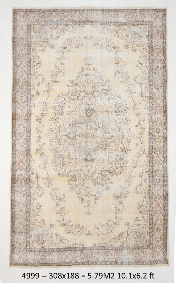 6'2'' x 10'1'' Handmade Vintage Wool Rug - 4999 (1 of 19)