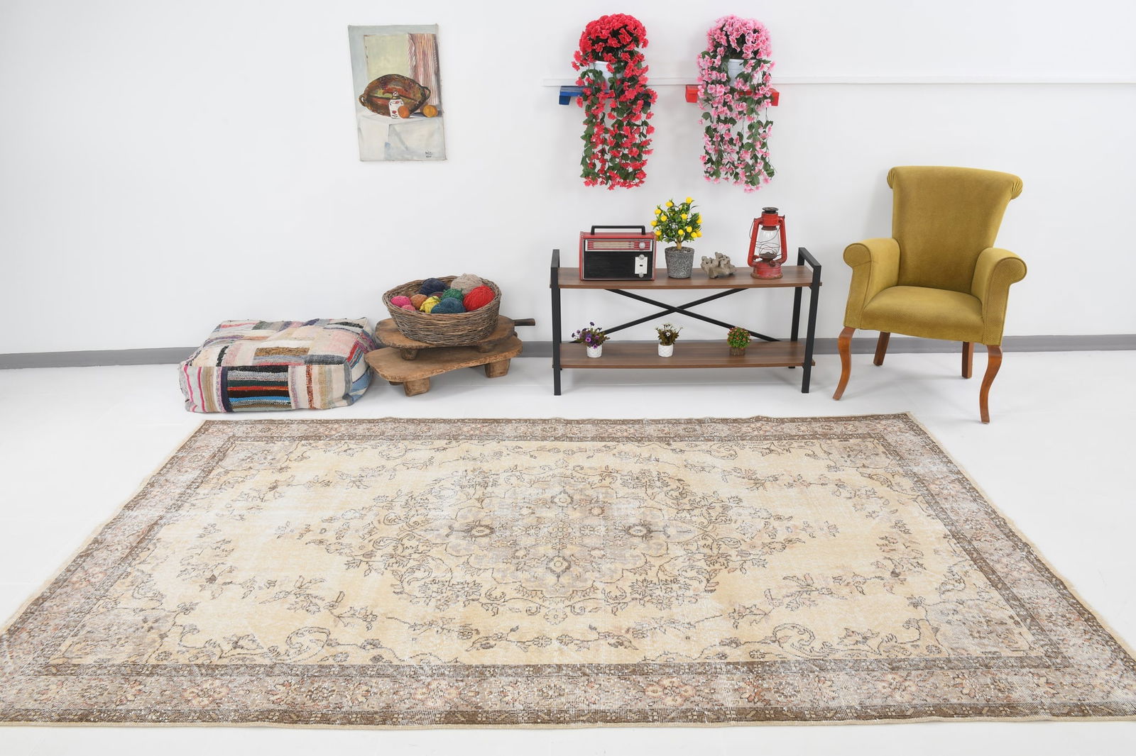 6'2'' x 10'1'' Handmade Vintage Wool Rug - 4999 - 5