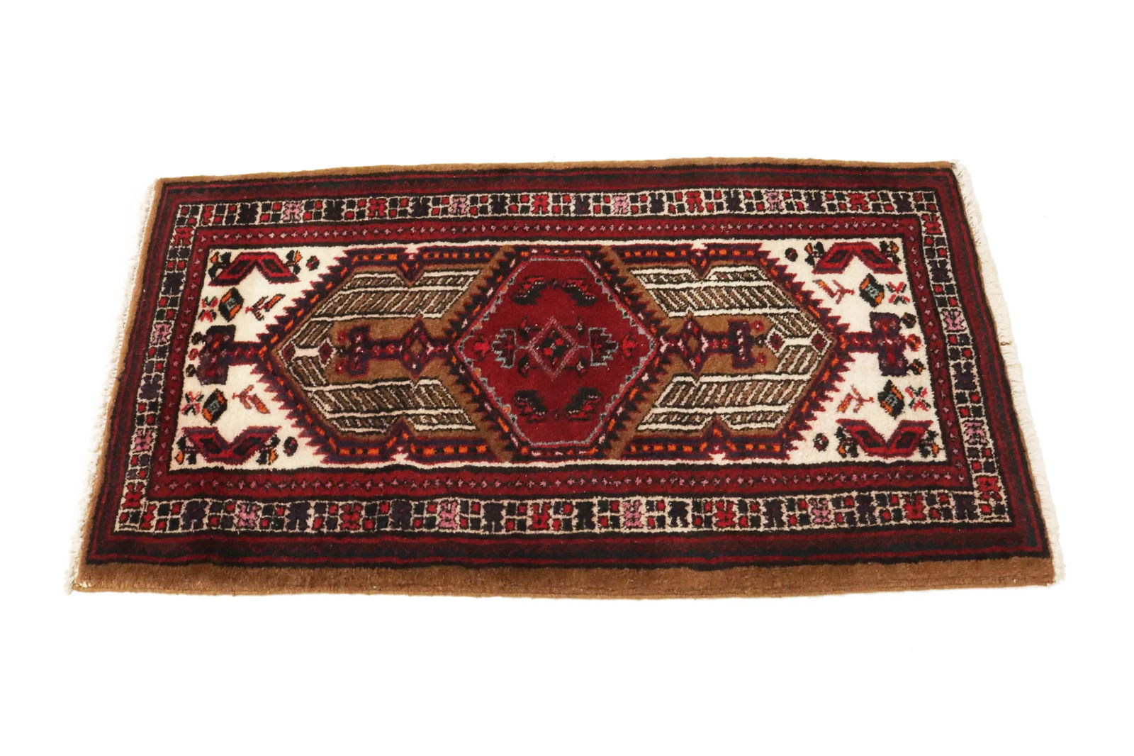 Vintage Red Tribal 2'4X4 Meshkin Persian Rug - 5